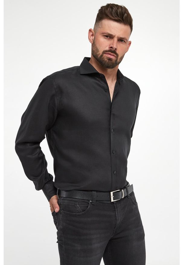 Karl Lagerfeld - Koszula męska lniana KARL LAGERFELD. Materiał: len
