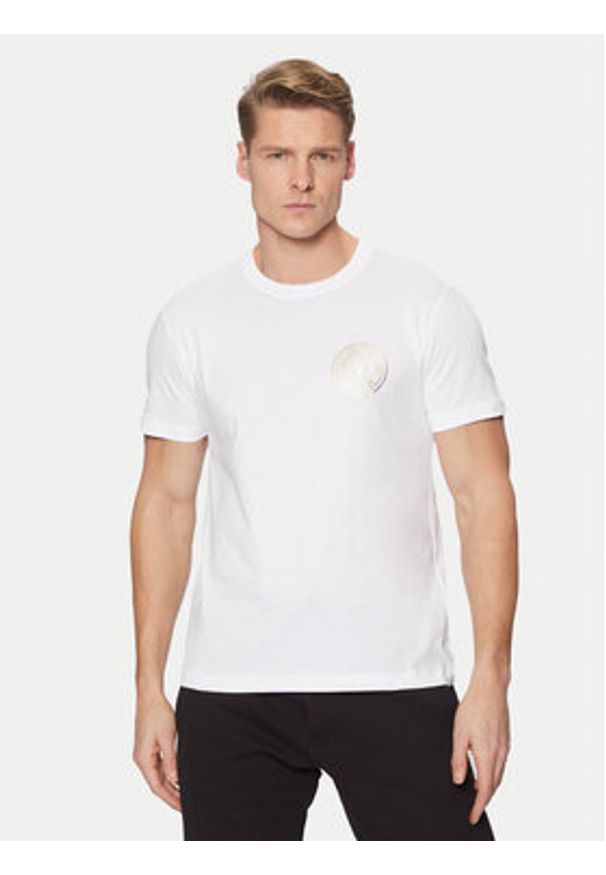 Versace Jeans Couture T-Shirt 78GAHT00 Biały Regular Fit. Kolor: biały. Materiał: bawełna