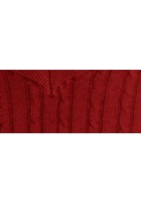 TOP SECRET - Kamizelka swetrowa z przeplotami. Typ kołnierza: dekolt w serek. Kolor: czerwony. Materiał: tkanina, bawełna. Długość rękawa: bez rękawów. Sezon: zima, jesień #6