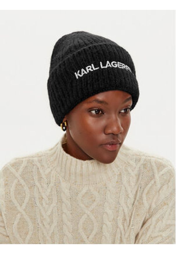 Karl Lagerfeld - KARL LAGERFELD Czapka 246W3411 Czarny. Kolor: czarny. Materiał: wełna