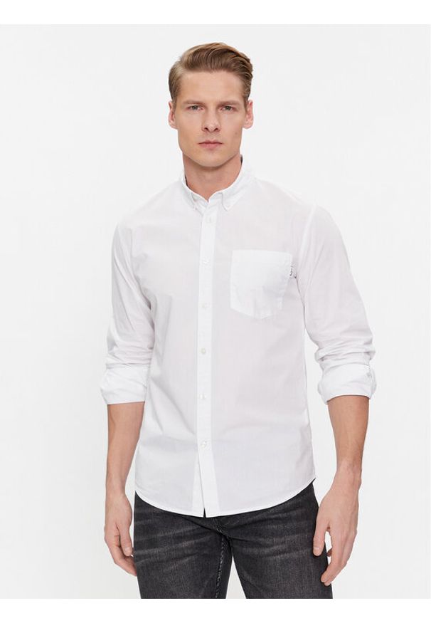 Pepe Jeans Koszula Prince PM308270 Biały Regular Fit. Kolor: biały. Materiał: bawełna