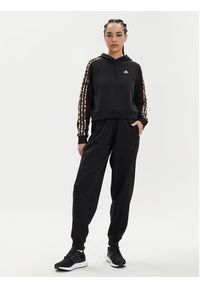 Adidas - adidas Bluza Essentials 3-Stripes Animal Print IR9313 Czarny Loose Fit. Kolor: czarny. Materiał: bawełna. Wzór: nadruk