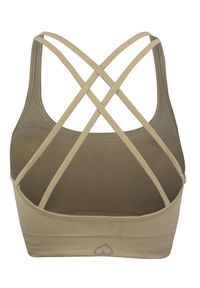 BESHAPED - Stanik Fitness BeShaped Gym Queen Bezszwowy. Kolor: brązowy. Materiał: nylon. Sport: fitness