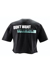 FELSENFEST - Crop-Top Damski Dont want your Beta. Okazja: na co dzień. Kolor: czarny. Materiał: bawełna, lycra. Wzór: nadruk. Sezon: lato. Styl: casual #2