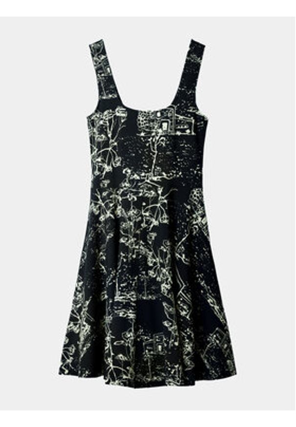 Desigual Sukienka letnia Tually 24SWVK09 Czarny Regular Fit. Kolor: czarny. Materiał: wiskoza. Sezon: lato