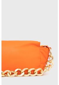 Patrizia Pepe torebka skórzana kolor pomarańczowy. Kolor: pomarańczowy. Materiał: skórzane. Rodzaj torebki: na ramię