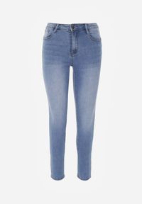 Born2be - Niebieskie Dopasowane Jeansy z Bawełną z Efektem Push-Up Eriflare. Okazja: na co dzień, na spacer. Kolor: niebieski. Styl: klasyczny, casual #5