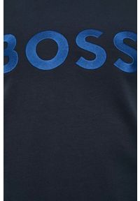Boss Green - BOSS spodnie dresowe BOSS GREEN męskie kolor granatowy z aplikacją. Kolor: niebieski. Materiał: dresówka. Wzór: aplikacja #5
