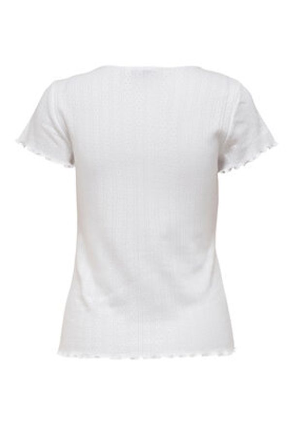 only - ONLY T-Shirt Carlotta 15256154 Biały Tight Fit. Kolor: biały. Materiał: bawełna