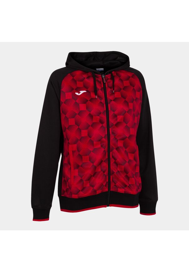 Bluza do piłki nożnej damska Joma Supernova III rozpinana. Kolor: wielokolorowy, czarny, czerwony. Sport: piłka nożna