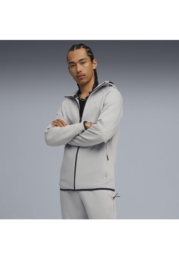 Puma - Męska bluza Evostripe z kapturem PUMA. Typ kołnierza: kaptur. Kolor: szary. Sport: bieganie