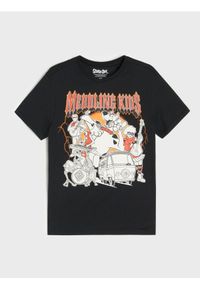 Sinsay - Bawełniana koszulka z nadrukiem Scooby-Doo - czarny. Kolor: czarny. Materiał: bawełna. Wzór: nadruk #1