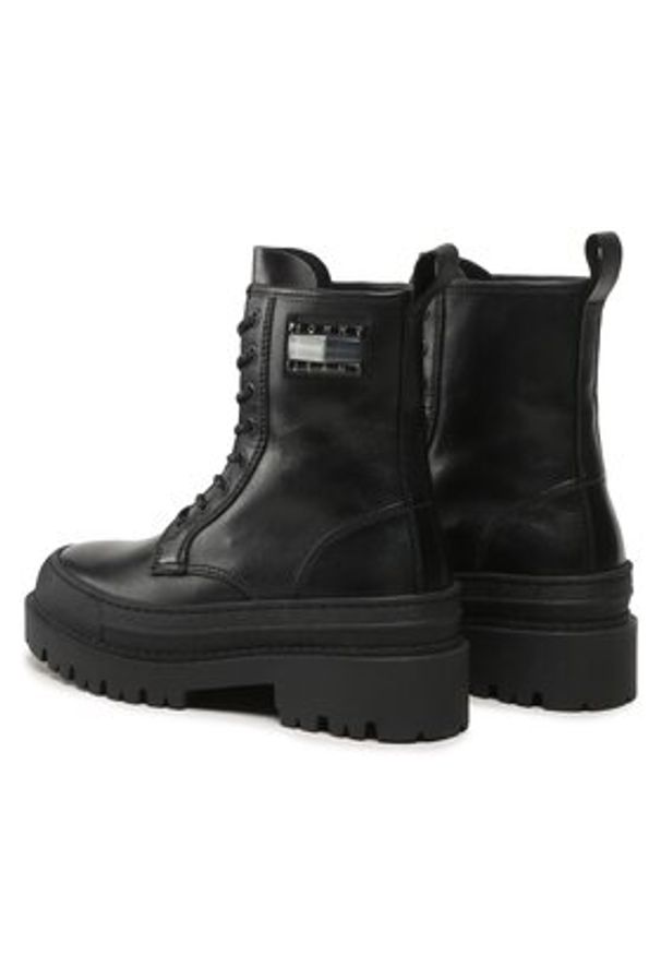 Tommy Jeans Trzewiki Tjw Foxing Lace Up EN0EN02217 Czarny. Kolor: czarny. Materiał: skóra