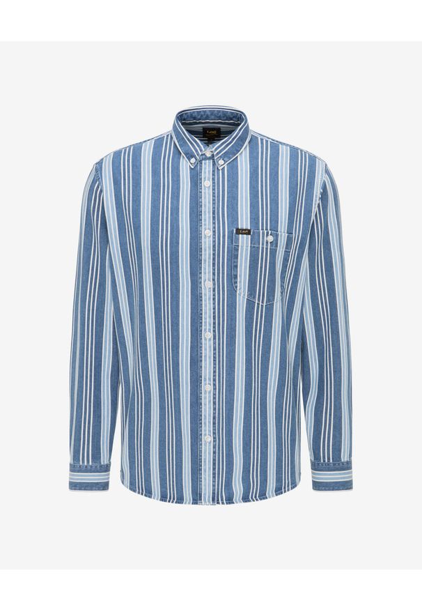 Lee - MĘSKA KOSZULA MATERIAŁOWA LEE RIVETED SHIRT INDIGO L66IKODK 112116432. Materiał: materiał