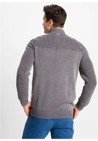 Sweter ze stójką bonprix szary łupkowy. Typ kołnierza: kołnierzyk stójkowy. Kolor: szary. Materiał: materiał #6