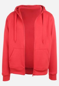 Renee - Czerwona Casualowa Rozpinana Bluza z Kapturem i Polarem Shuberta. Okazja: na co dzień. Typ kołnierza: kaptur. Kolor: czerwony. Materiał: polar. Długość rękawa: długi rękaw. Długość: długie. Styl: casual