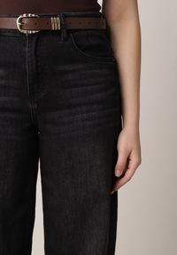 Born2be - Czarne Jeansy o Szerokim Kroju Palazzo z Bawełną i Wysokim Stanem Zinnalitte. Stan: podwyższony. Kolor: czarny. Styl: klasyczny #3