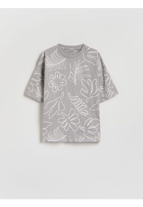Reserved - T-shirt z nadrukiem - ciemnoszary. Kolor: szary. Materiał: bawełna, dzianina. Wzór: nadruk
