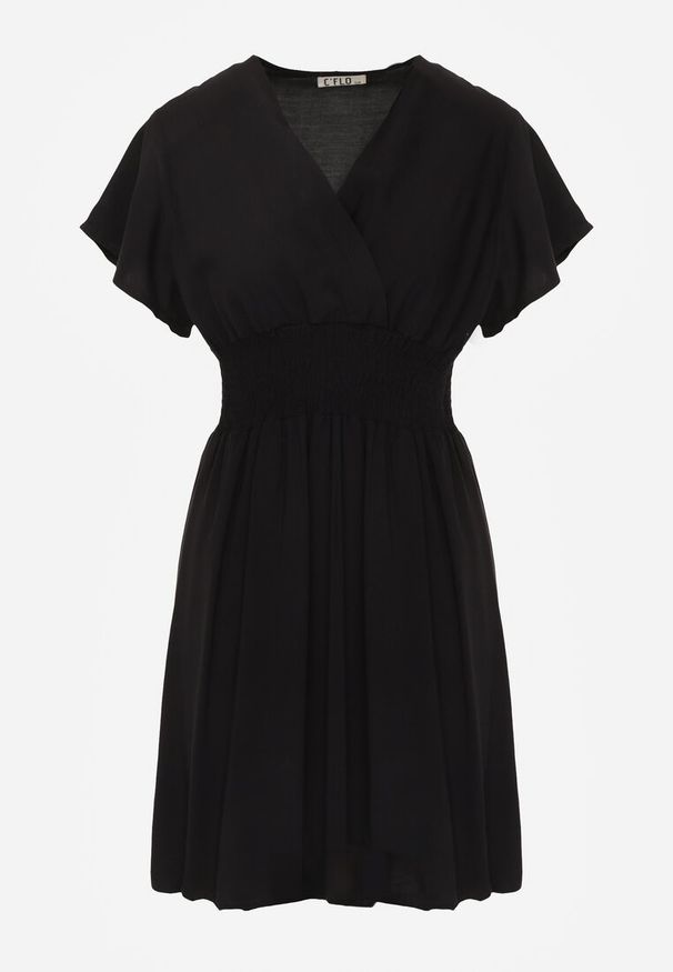 Renee - Czarna Sukienka z Wiskozy Jadith. Okazja: na co dzień. Kolor: czarny. Wzór: gładki. Typ sukienki: kopertowe. Materiał: wiskoza. Długość rękawa: krótki rękaw. Sezon: lato. Styl: casual. Długość: mini