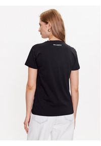 Karl Lagerfeld - KARL LAGERFELD T-Shirt Ikonik 2.0 Choupette 230W1703 Czarny Regular Fit. Typ kołnierza: dekolt w karo. Kolor: czarny. Materiał: bawełna #3