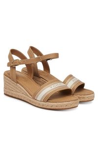 TOMMY HILFIGER - Tommy Hilfiger Espadryle Mid Wedge Espad Webbing FW0FW09230 Beżowy. Kolor: beżowy. Materiał: materiał #5
