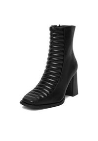 DeeZee Botki 7366 5-BLACK PU Czarny. Kolor: czarny. Materiał: materiał #4