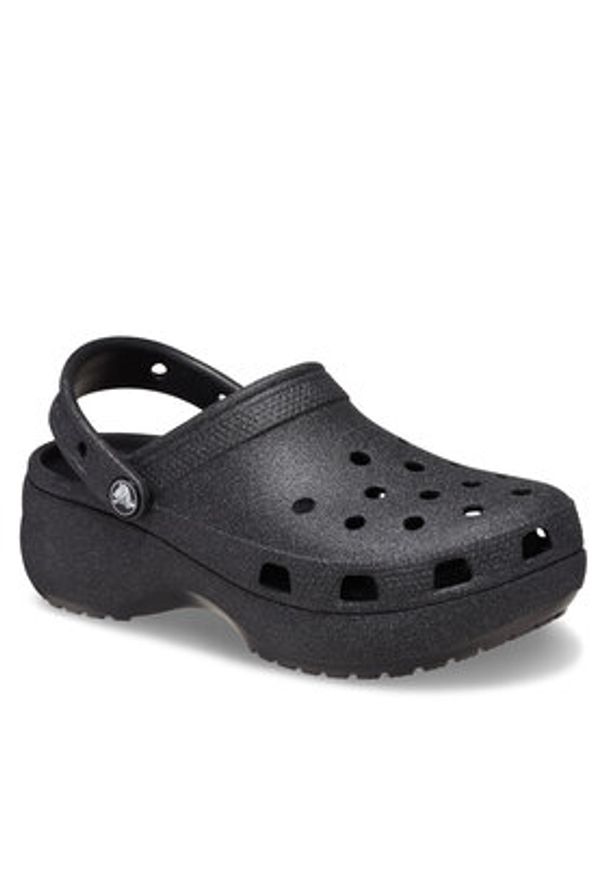 Crocs Klapki Classic Platform Glitter Clog W 207241 Czarny. Kolor: czarny. Obcas: na platformie