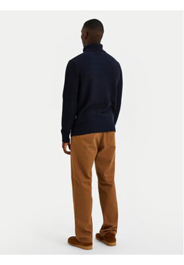 Selected Homme Golf 16086644 Granatowy Regular Fit. Typ kołnierza: golf. Kolor: niebieski. Materiał: bawełna
