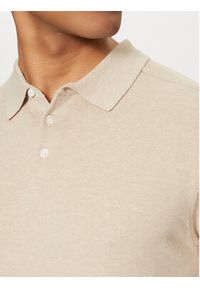 Selected Homme Polo 16092437 Beżowy Regular Fit. Typ kołnierza: polo. Kolor: beżowy. Materiał: bawełna