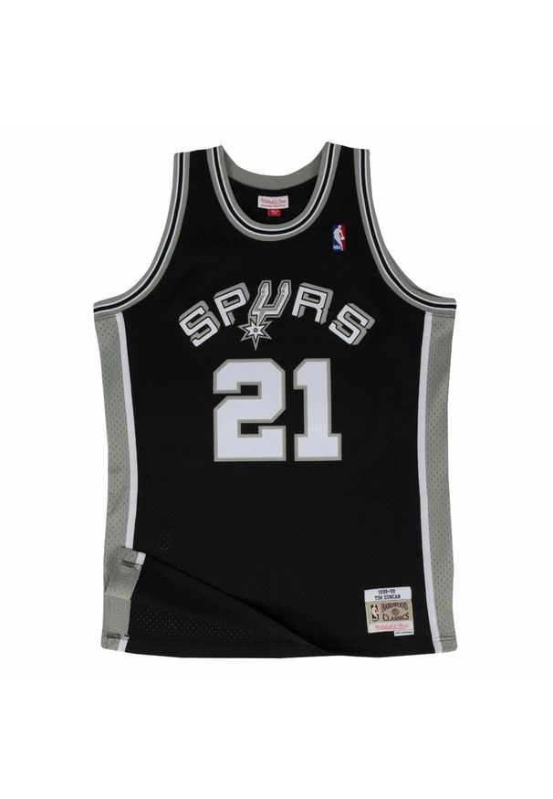 Mitchell & Ness - Koszulka Mitchell&Ness Jersey NBA SA Spurs Tim Duncan - SMJYGS18208-SASBLCK98TDU. Kolor: czarny. Materiał: jersey. Sport: koszykówka