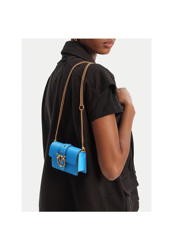 Pinko - Torebka PINKO. Kolor: niebieski