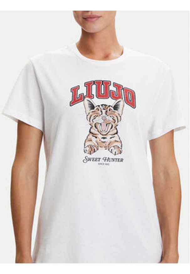 Liu Jo T-Shirt UF5271 JS923 Biały Regular Fit. Kolor: biały. Materiał: bawełna