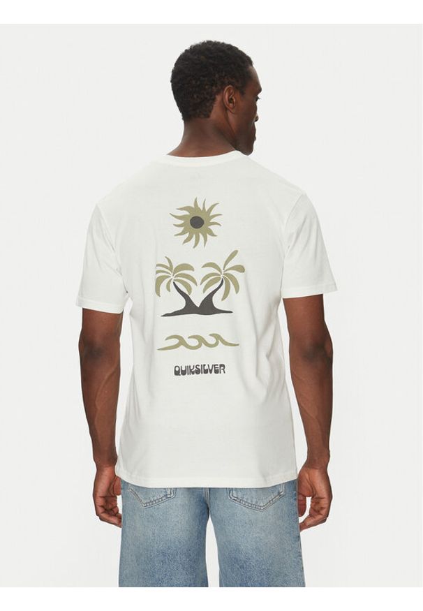 Quiksilver T-Shirt EQYZT08036 Écru Regular Fit. Materiał: bawełna