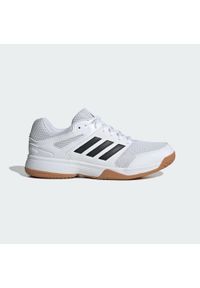 Adidas - Buty Speedcourt IN. Kolor: biały, wielokolorowy, czarny, brązowy. Materiał: materiał. Sport: piłka ręczna, siatkówka #1