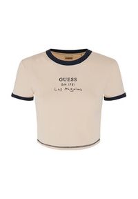 Guess T-Shirt Signature V3GI02 KBNW0 Różowy Slim Fit. Kolor: różowy. Materiał: bawełna #3