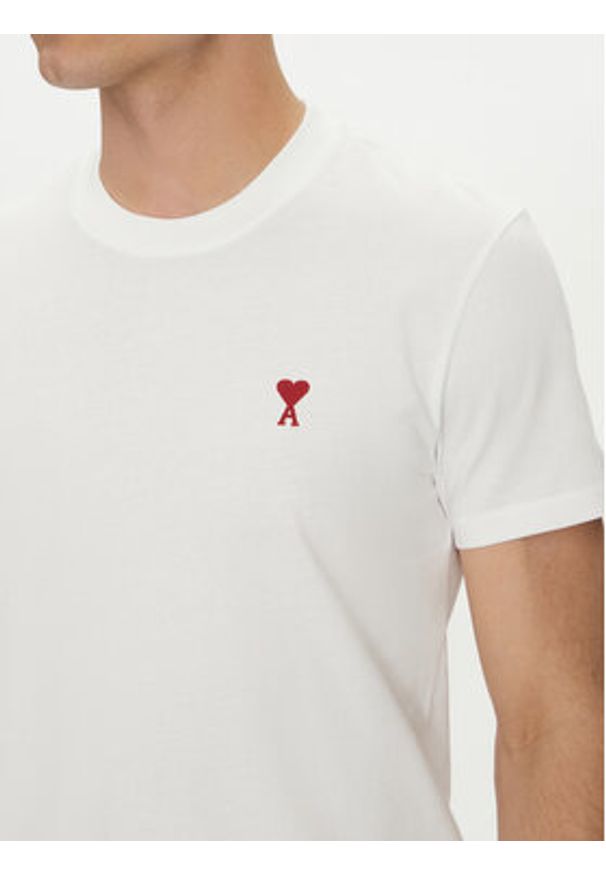 AMI PARIS T-Shirt BFUTS035.724 Biały Regular Fit. Kolor: biały. Materiał: bawełna