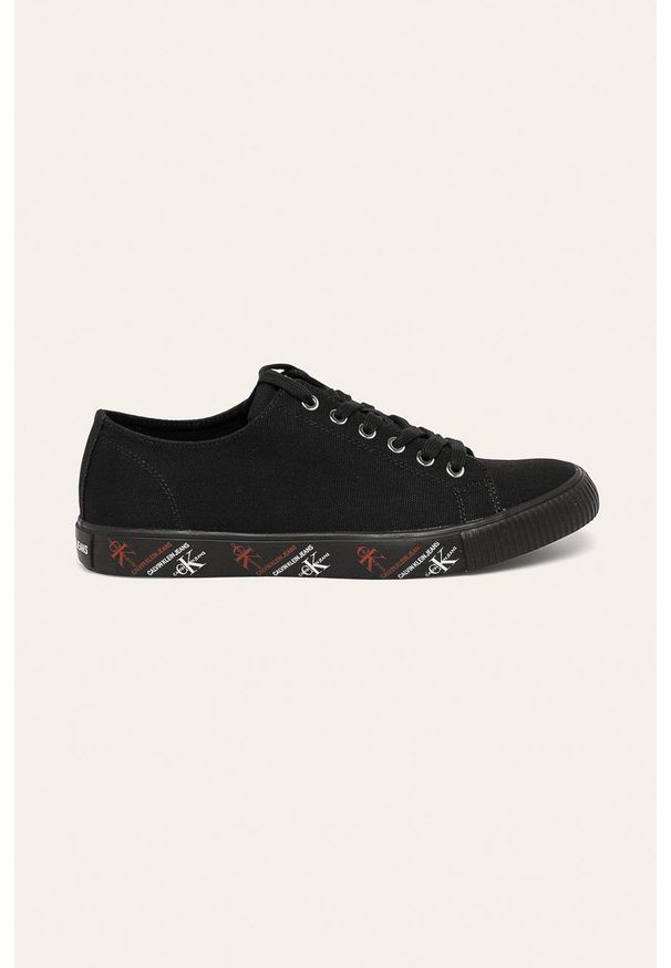 Calvin Klein Jeans - Tenisówki. Nosek buta: okrągły. Kolor: czarny. Materiał: syntetyk, materiał, guma. Szerokość cholewki: normalna