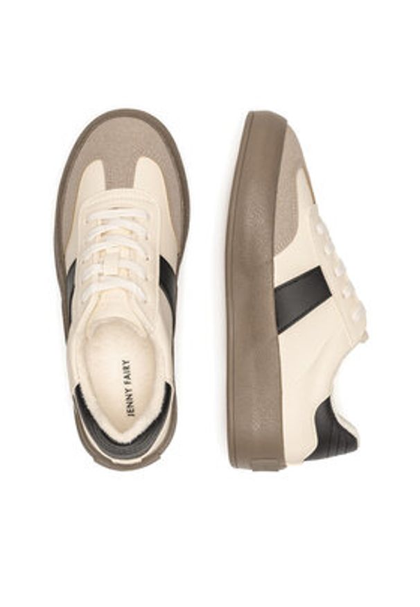 Jenny Fairy Sneakersy WFA3012-1 Beżowy. Kolor: beżowy. Materiał: skóra