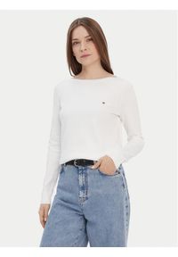 TOMMY HILFIGER - Tommy Hilfiger Sweter WW0WW42050 Biały Regular Fit. Kolor: biały. Materiał: bawełna #1