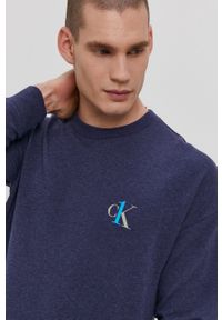 Calvin Klein Underwear Bluza piżamowa CK One męska kolor granatowy gładka. Kolor: niebieski. Materiał: dzianina. Wzór: gładki #4