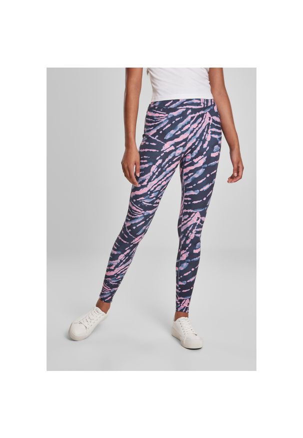 Urban Classics - Damskie legginsy Urban Classic flammé. Kolor: różowy, wielokolorowy, czarny