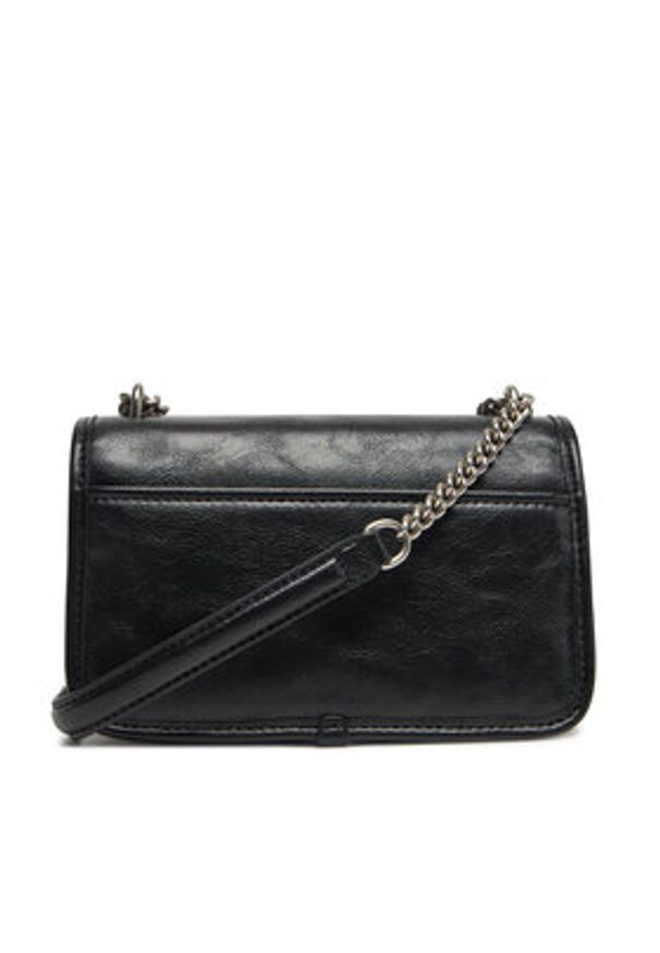 Calvin Klein Jeans Torebka Chain Mini Ew Flap LV04K3085G Czarny. Kolor: czarny. Materiał: skórzane