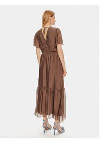 Haveone Sukienka letnia AFF-L013 Brązowy Regular Fit. Kolor: brązowy. Materiał: wiskoza. Sezon: lato