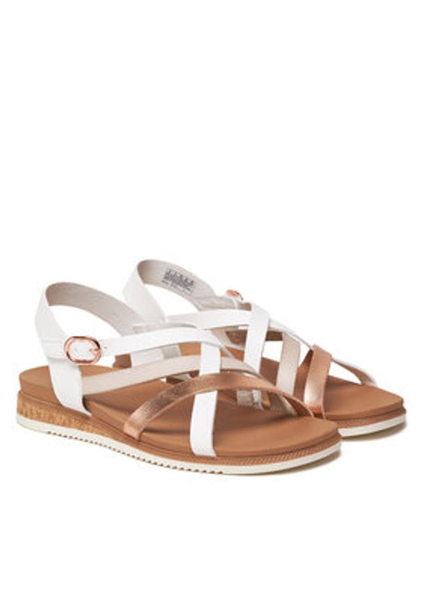 skechers - Skechers Sandały Desert Kiss Low-Peak Rank 114709/WHT Biały. Kolor: biały. Materiał: skóra
