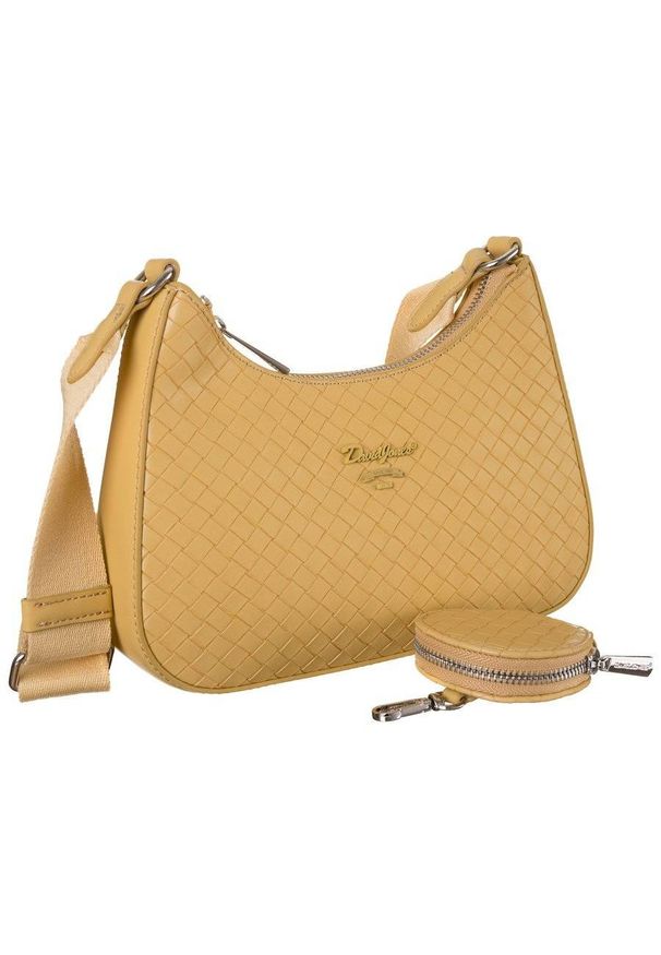 DAVID JONES - Torebka damska żółta David Jones CM6047 YELLOW. Kolor: żółty. Wzór: jednolity. Materiał: skórzane. Styl: casual