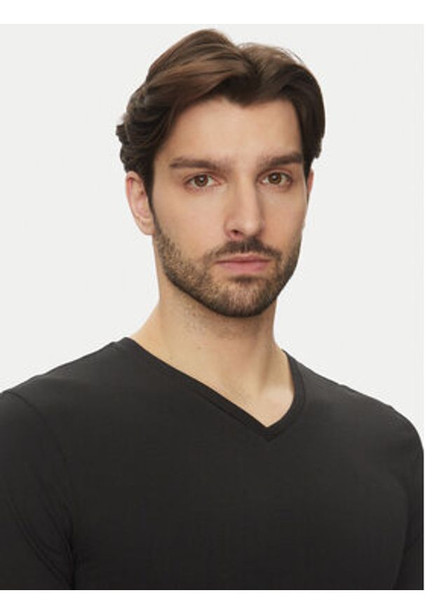 Lacoste Komplet t-shirtów TH9008 Czarny Slim Fit. Kolor: czarny. Materiał: bawełna