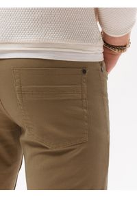 Ombre Clothing - Spodnie męskie chinosy SLIM FIT P1059 - beżowe - XXL. Okazja: na co dzień. Kolor: beżowy. Materiał: elastan, tkanina, bawełna. Styl: casual