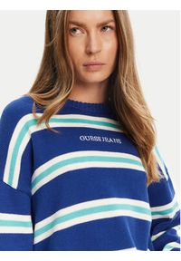 Guess Jeans Sweter W4BR09 Z3HM1 Niebieski Regular Fit. Kolor: niebieski. Materiał: bawełna