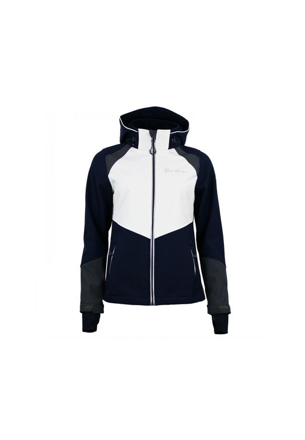 PEAK MOUNTAIN - Kurtka damska Peak Mountain Softshell Ametisffa. Typ kołnierza: kołnierzyk stójkowy. Kolor: niebieski, szary, wielokolorowy. Materiał: softshell. Sport: turystyka piesza