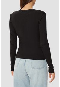 Tommy Jeans - TOMY JEANS Czarny damski longsleeve, Rozmiar S. Kolor: czarny. Długość rękawa: długi rękaw #3